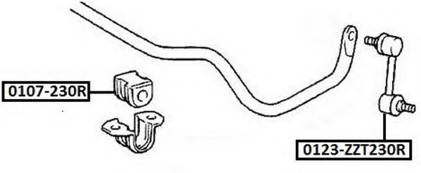 ASVA 0107-230R Bearing Bush, stabiliser